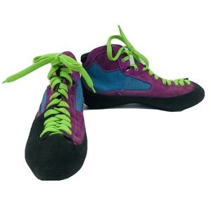 Kamet Rock Climbing Shoes Purple Blue Bootie  7
